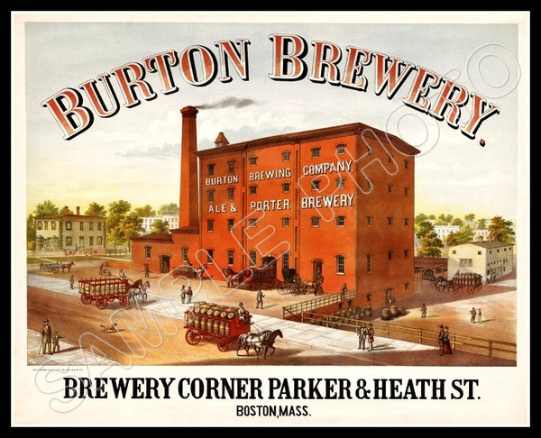 1877 Burton Beer Brewery 8X10 Photo - Boston Massachusetts - 2228