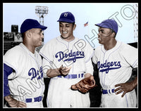 Robinson Campanella Newcombe Colorized 11X14 Photo - Brooklyn Dodgers - 1656