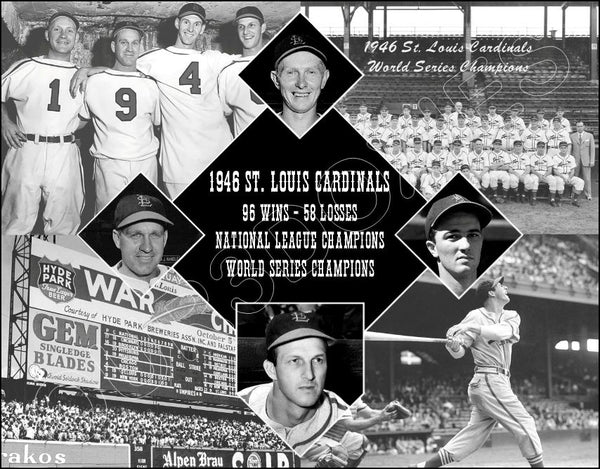 1946 St. Louis Cardinals Diamond 11X14 Photo - Musial Schoendienst Slaughter - 1489