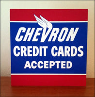 Chevron Credit Cards Store Counter Standup Sign - 3017