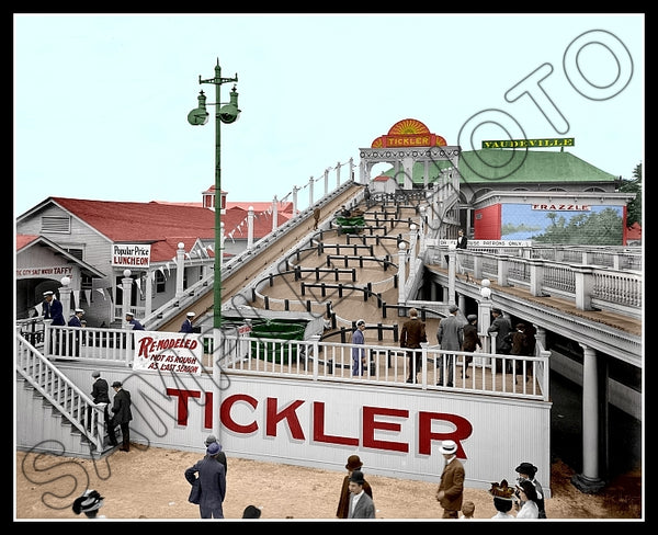 Chester Park Colorized 8X10 Photo - 1909 Cincinnati Ohio The Tickler Ride - 2460