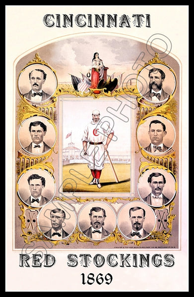 1869 Cincinnati Red Stockings Poster 11X17 - Reds - 1495