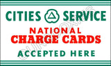 1950's Cities Service Charge Cards Store Counter Standup Sign - 3020
