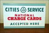 1950's Cities Service Charge Cards Store Counter Standup Sign - 3020