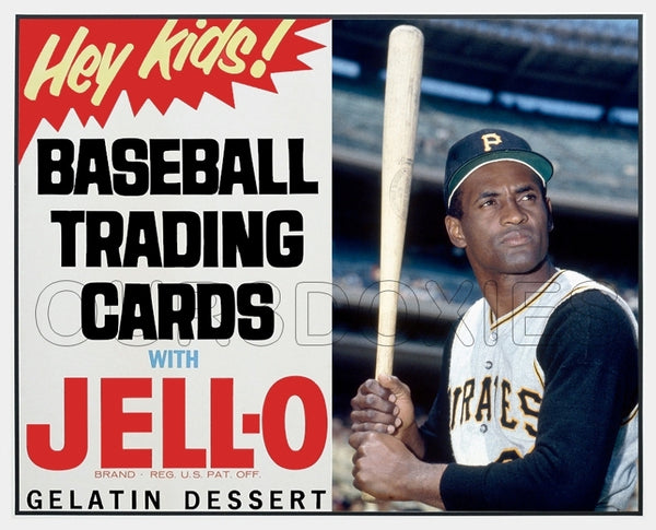 1963 Roberto Clemente Jello Baseball Cards Store Counter Standup Sign - Pirates - 3291
