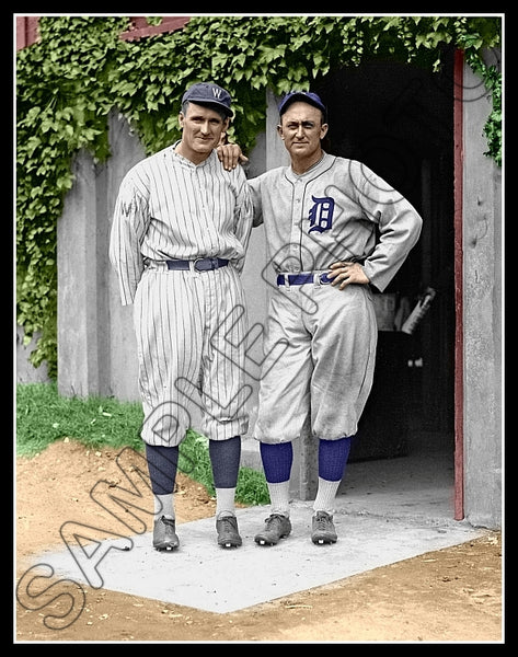 Ty Cobb Walter Johnson Colorized 11X14 Photo - 1925 Tigers Senators - 1666
