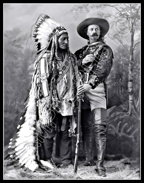 1885 Buffalo Bill Cody Sitting Bull 11X14 Photo - 2680