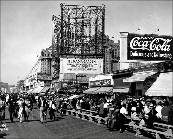 1924 Coca Cola Billboard 8X10 Photo - Atlantic City New Jersey Coke - 2599