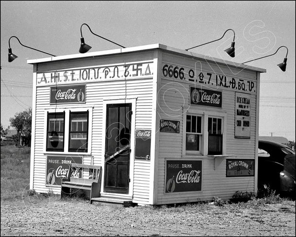 1939 Hamburger Stand Coca Cola 8X10 Photo - Dumas Texas Coke - 2601