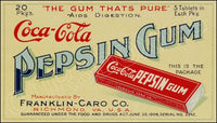 1912 Coca Cola Store Counter Standup Sign - Pepsin Gum Coke - 2591