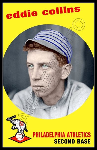 Eddie Collins Poster 11X17 - Philadelphia Athletics A's 1959 Topps Style - 219