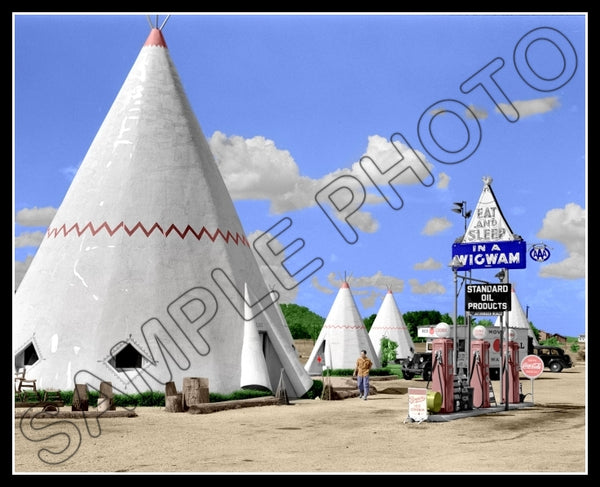 1940 Crown Gas Station Colorized 8X10 Photo - Bardstown Kentucky - 3022