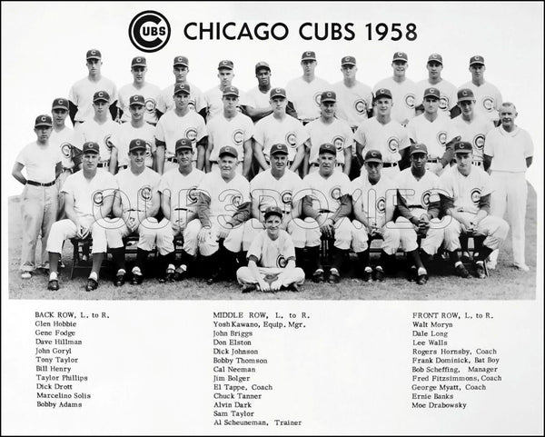 1958 Chicago Cubs 8X10 Photo - Banks Dark Taylor - 1502
