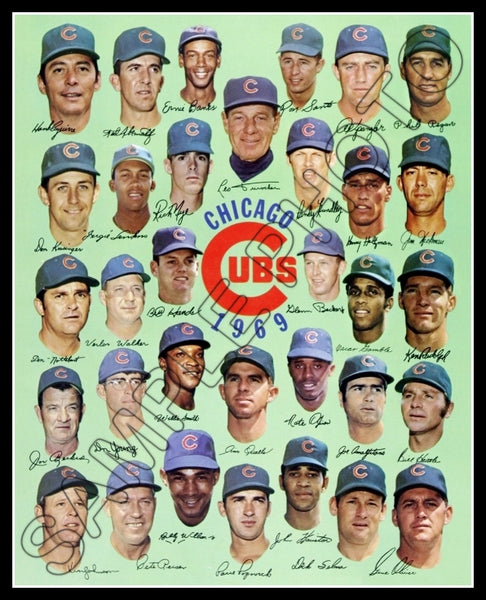 1969 Chicago Cubs 8X10 Photo - Banks Williams Jenkins - 1503