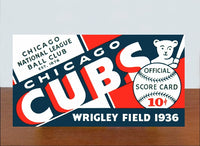 1936 Cubs Wrigley Field Store Counter Standup Sign - Chicago Scorecard - 1428
