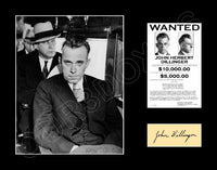 John Dillinger Matted Photo Display 11X14 - 2726