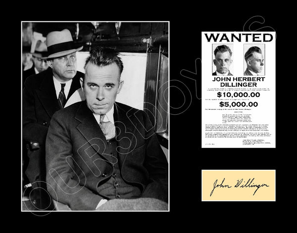 John Dillinger Matted Photo Display 11X14 - 2726
