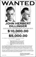 1934 John Dillinger Wanted Poster 11X17 - 2828