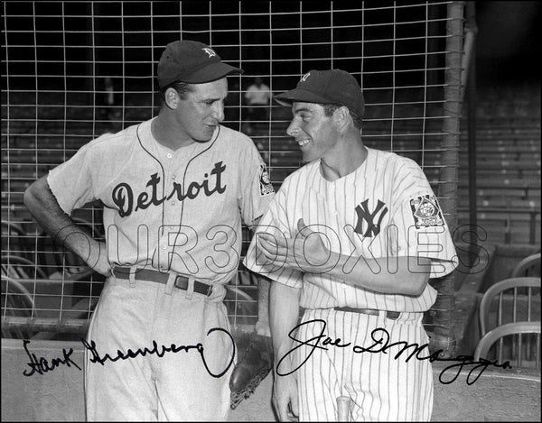 Joe Dimaggio Hank Greenberg 11X14 Photo - Autographed 1939 Tigers Yankees - 1714