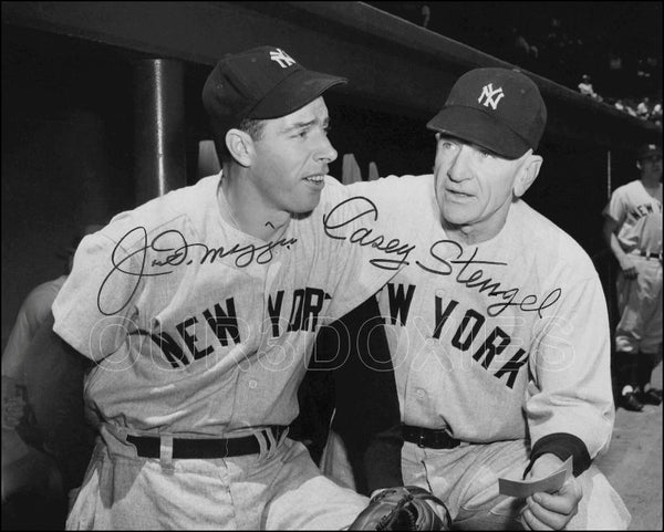 Joe Dimaggio Casey Stengel 8X10 Photo - Autographed New York Yankees - 1721