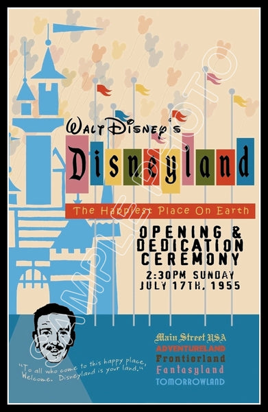 1955 Disneyland Opening Day Poster 11X17 - 32