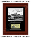 1955 Disneyland Mark Twain Steamboat Ride Ticket Matted Photo Display 11X14 - 2477