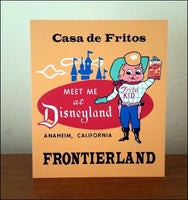 1955 Disneyland Casa De Fritos Store Counter Advertising Standup Sign - 4