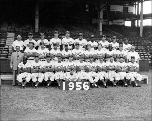 1956 Brooklyn Dodgers 8X10 Photo - Robinson Snider - 2139