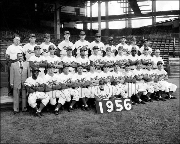 1956 Brooklyn Dodgers 8X10 Photo - Robinson Snider - 2138