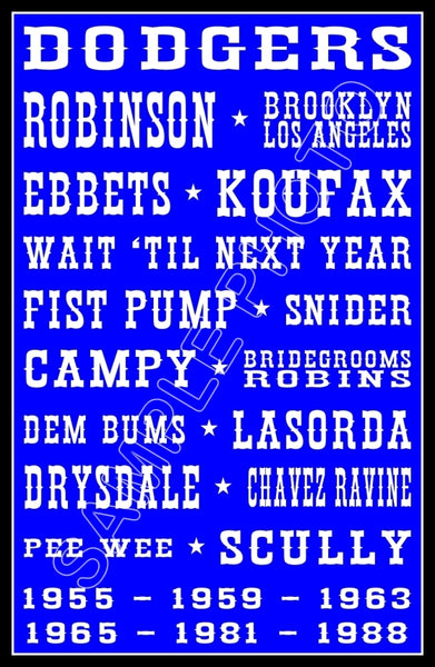 Dodgers Subway Poster 11X17 - Brooklyn Los Angeles - 51
