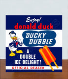 1950's Donald Duck Ice Cream Store Counter Standup Sign - Ducky Dubble - 2483