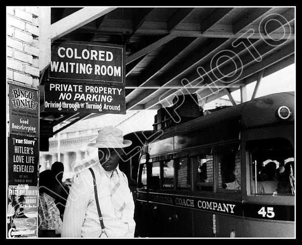 1940 Bus Station Colored Waiting Room 8X10 Photo - Durham North Carolina - 2485