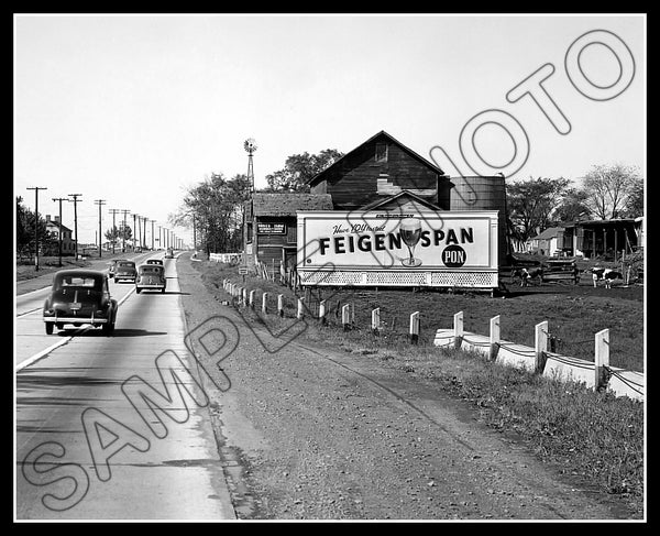 Feigenspan Beer Billboard 8X10 Photo - Somerville New Jersey 1940 - 2234