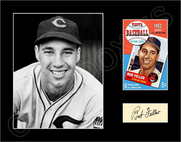 Bob Feller 1953 Topps Matted Photo Display 11X14 - Cleveland Indians - 1532