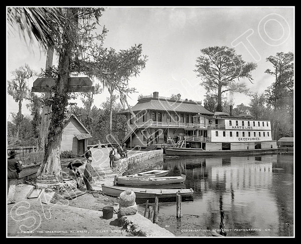 1900 Silver Springs Florida 8X10 Photo - Okeehumkee Steamboat - 2496