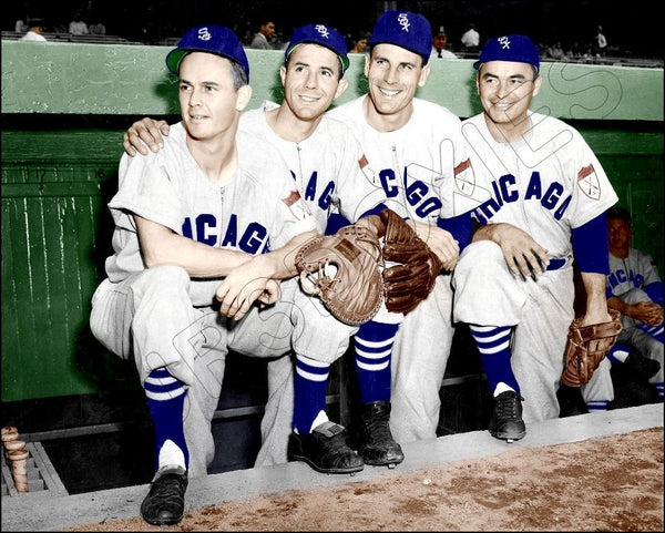 1951 Chicago White Sox Colorized 8X10 Photo - Fox Niarhos Gumpert Dorish - 2410