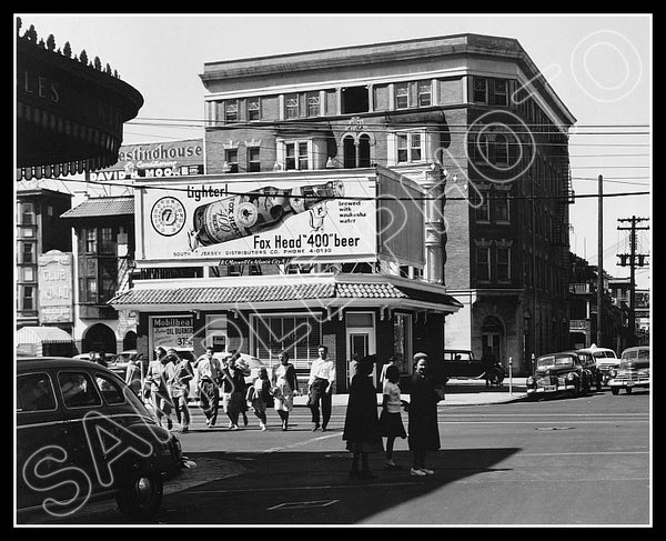 Fox Head Beer Billboard 8X10 Photo - Atlantic City New Jersey 1949 - 2236