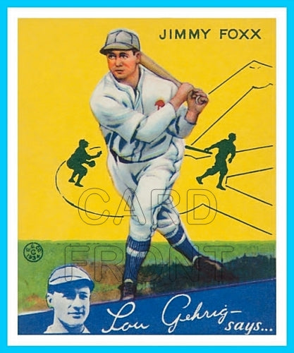 1934 Goudey Jimmie Foxx Reprint Card - Philadelphia Athletics - 3345 –  OUR3DOXIES