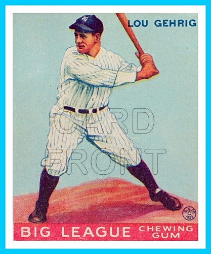 1933 Goudey Lou Gehrig Reprint Card - New York Yankees - 3327