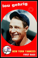 Lou Gehrig Poster 11X17 - New York Yankees 1959 Topps Style - 329
