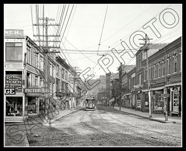 1910 Gloucester Massachusetts 8X10 Photo - Main Street - 2508