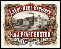 H & J Pfaff Beer Brewery 8X10 Photo - Boston Massachusetts 1875 - 2241