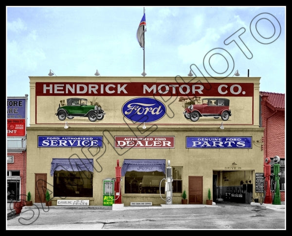1928 Ford Dealership Colorized 8X10 Photo - Takoma Park Maryland - 3026