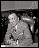 1940 J Edgar Hoover 8X10 Photo - Autographed - 2813