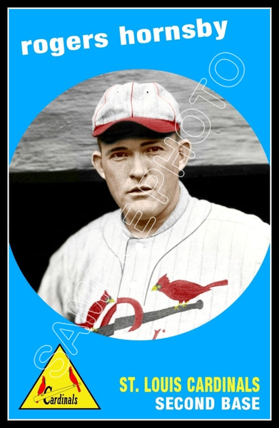 Rogers Hornsby Poster 11X17 - St. Louis Cardinals 1959 Topps Style - 410