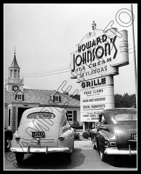 1948 Howard Johnson's Restaurant Billboard 8X10 Photo - Massachusetts - 2343