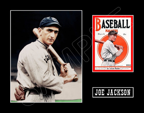 Joe Jackson 1916 Baseball Magazine Matted Photo Display 11X14 - Cleveland Naps - 1560