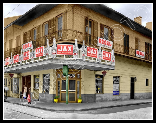Jax Beer Colorized 11X14 Photo - Royal Steet New Orleans 1937 - 2253