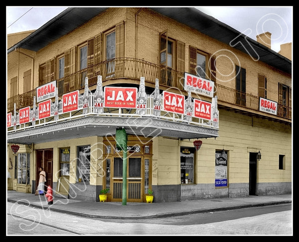 Jax Beer Colorized 8X10 Photo - Royal Steet New Orleans 1937 - 2252