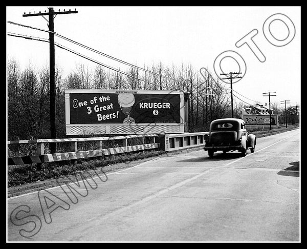 Krueger Beer Billboard 8X10 Photo - Trenton New Jersey 1948 - 2257